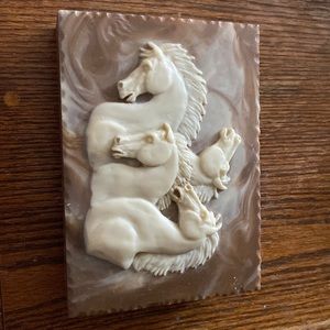 Vintage Dante American Horse inlay walnut trinket/cigar box